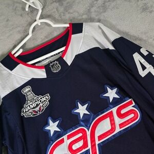 Adidas Washington Capitals Wilson 43‎ Hockey Jersey 2018 Stanley Cup Size 46